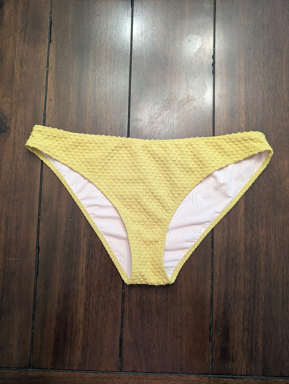 Shade & Shore Yellow Textured Bikini Bottom Size M
